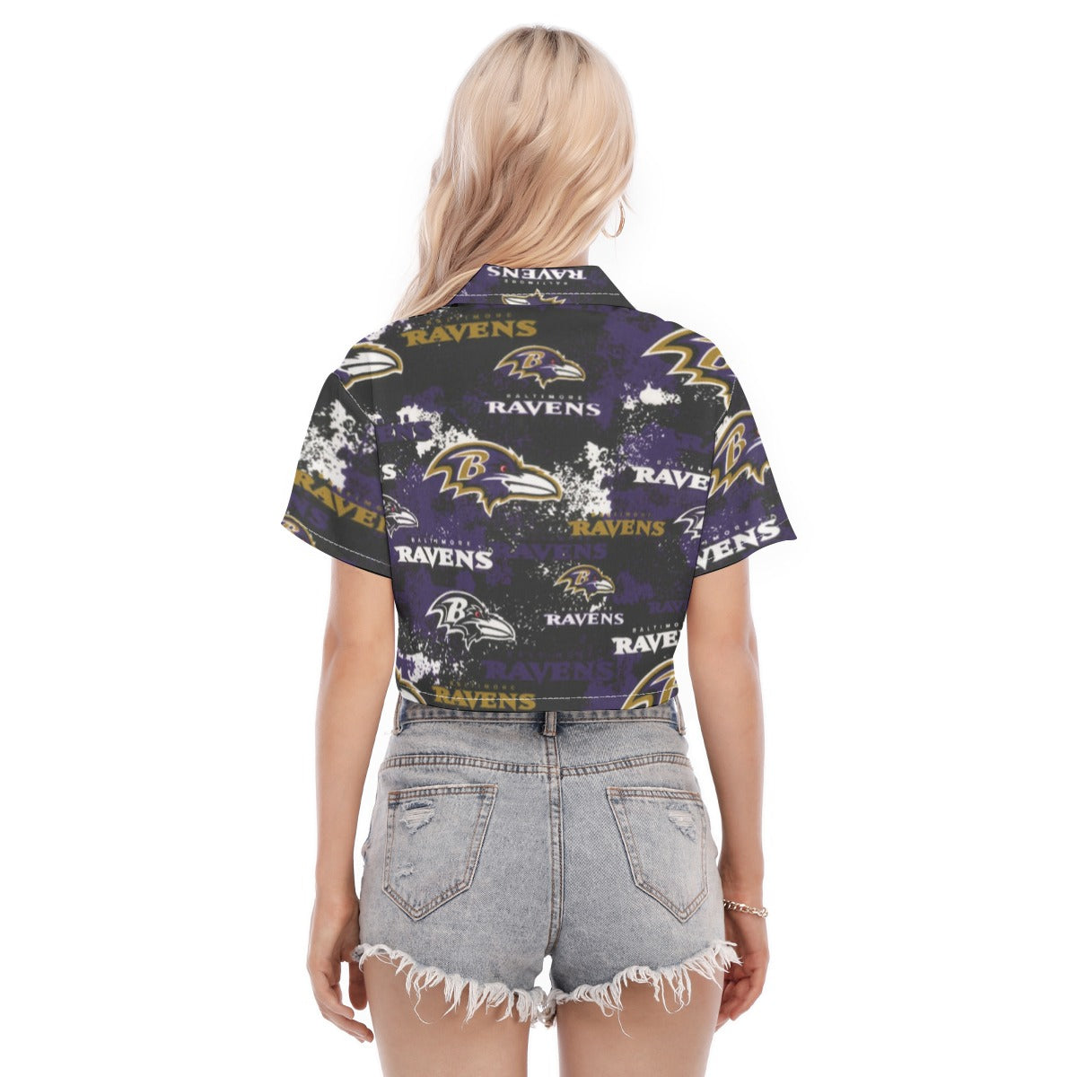 baltimore-ravens-womens-cropped-shirt purple black football outfit side view