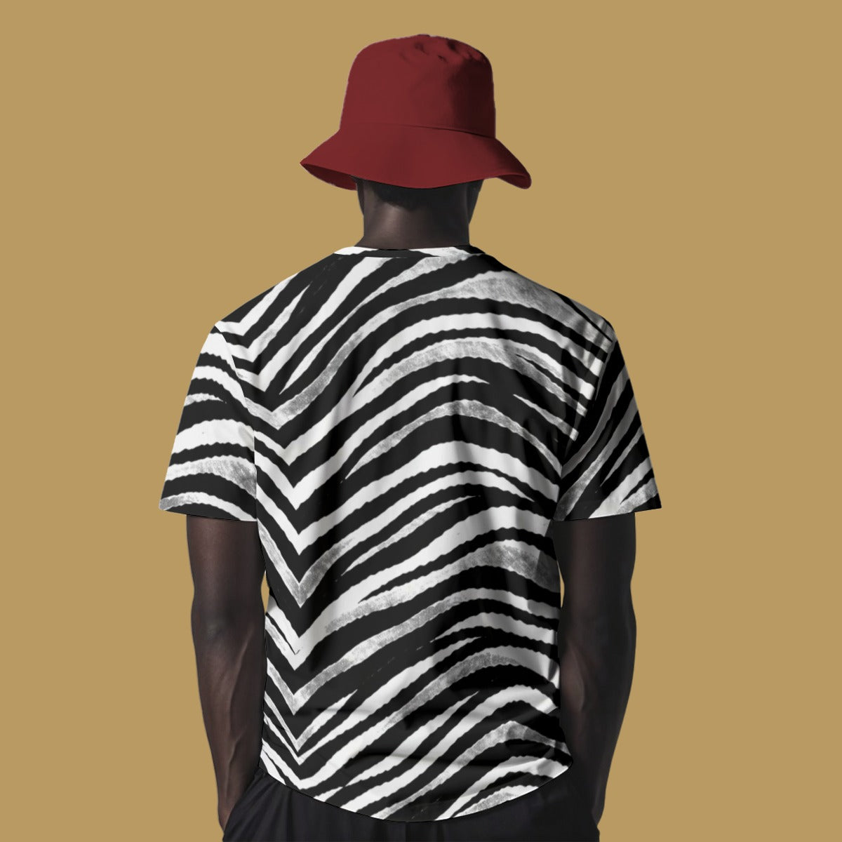Dark Khaki Las Vegas Football Zebra T-Shirt – Black and White Game Day Streetwear