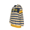 White Smoke Michigan Varsity Striped Women's Pullover Hoodie