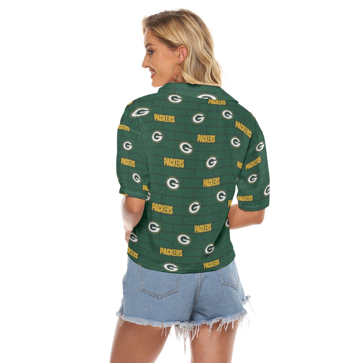 Green Bay Packers Women's V-neck Shirts streetwear fashion product image 3