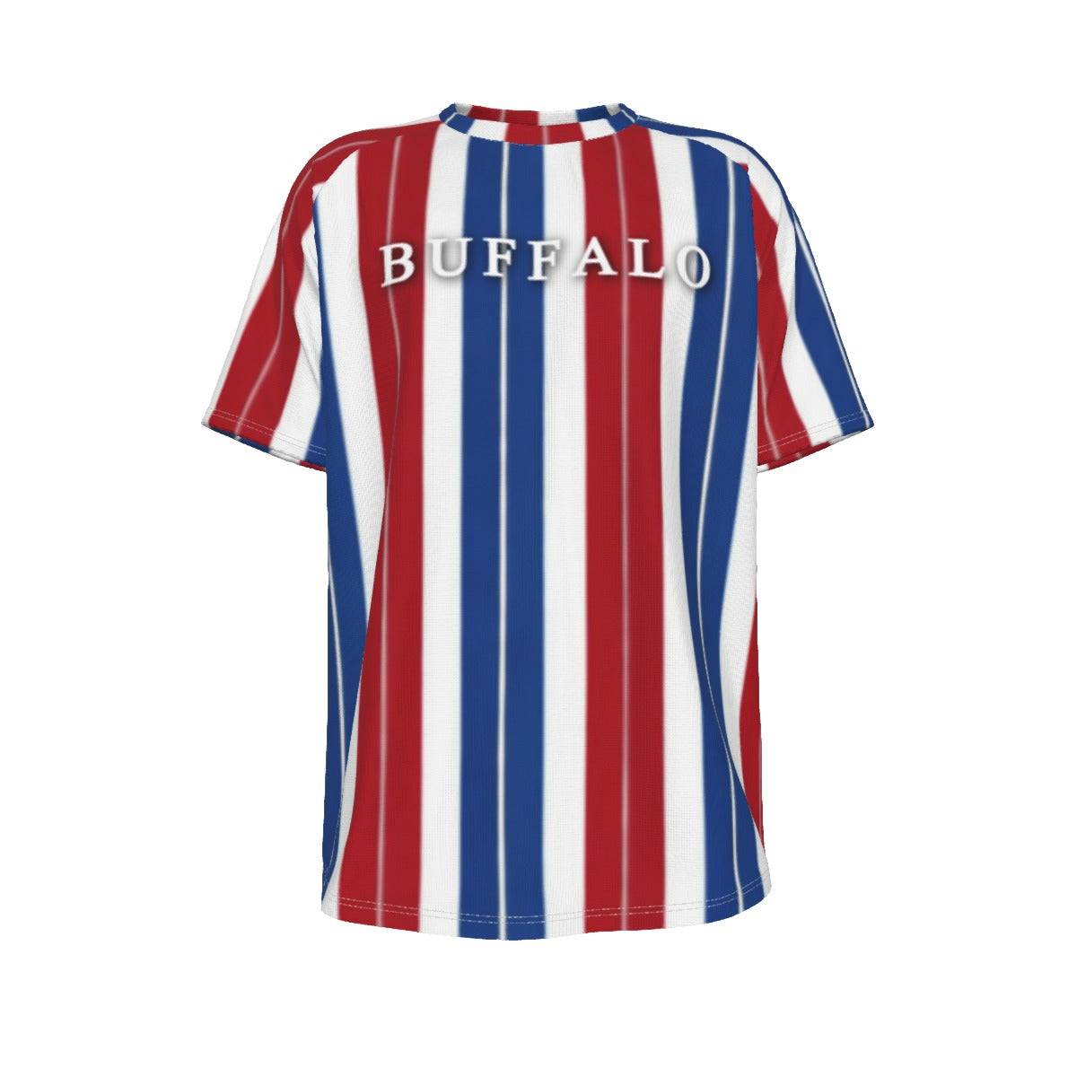 Buffalo Football Striped O-neck Short Sleeve T-shirt – casual fan outfit, casual fan outfit, image 1.0