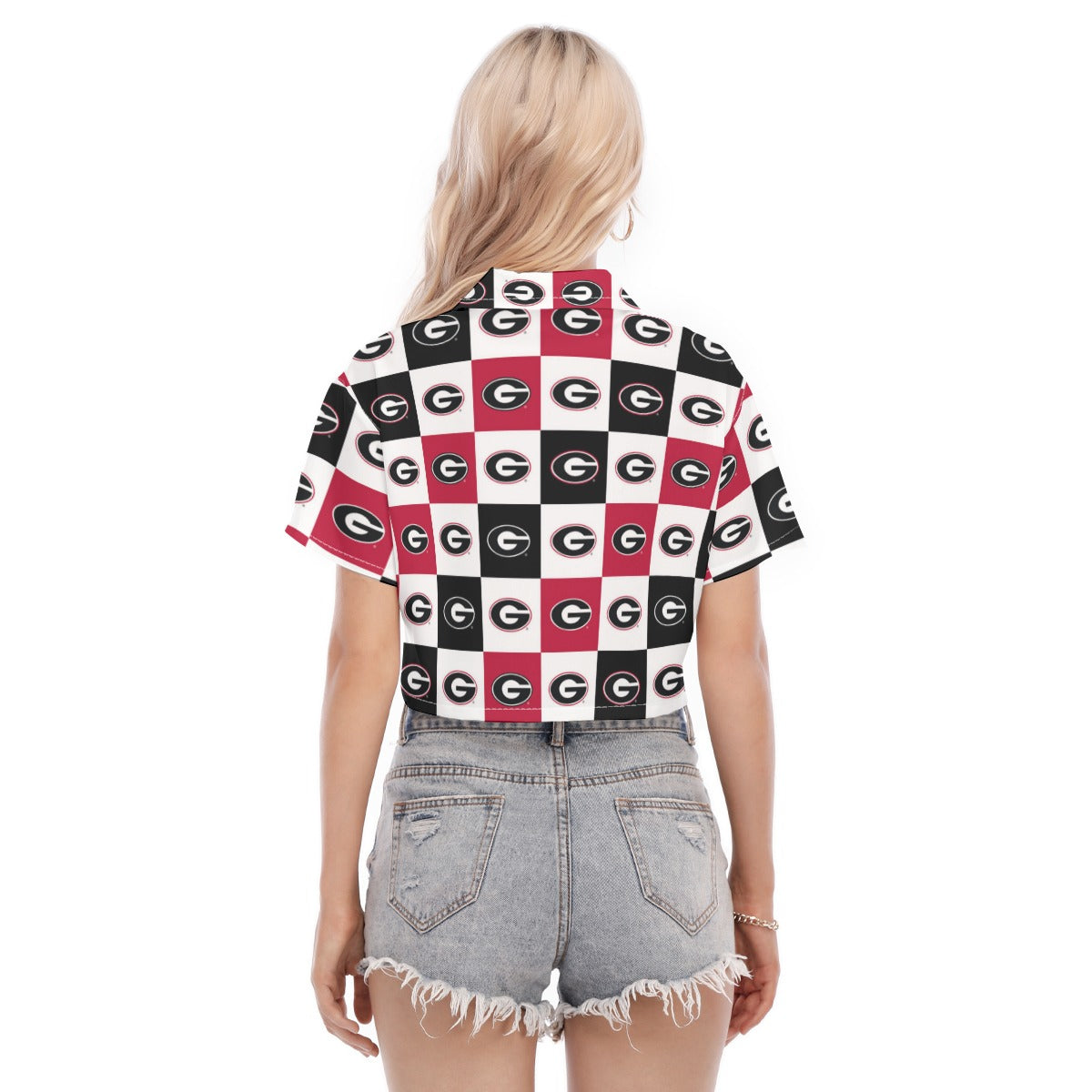 Georgia Bulldogs Women's Cropped Shirt White varsity sports apparel