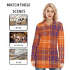 auburn tigers tartan plaid orange navy  women tartan plaid game day shirt
