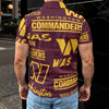 washington-commanders-mens-polo-shirt burgundy gold football outfit detail