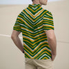 Gray Green Bay Football Yellow Green Zebra Men’s Half Zip Polo Shirt Short Sleeve – Game Day Streetwear