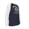 Dark Slate Gray New York Baseball Raglan Long Sleeve Shirt – Navy and White Athletic Champs Est. 1903