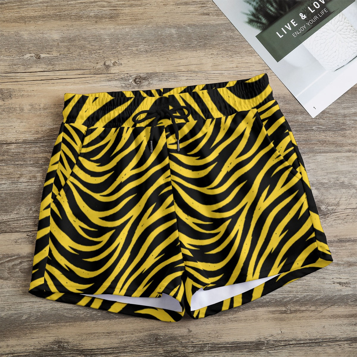 Pittsburgh Football Yellow Black Zebra Women's Casual Shorts – football shirt, lightweight game day shirt, image 1.0