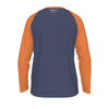 Dark Slate Gray Tampa FL Athletics EST 813 Navy and Orange Long Sleeve Shirt Men Varsity Raglan Tee