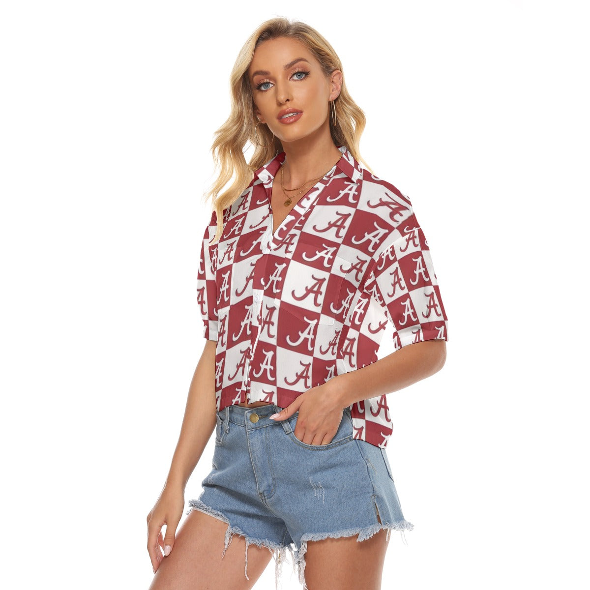 Alabama - Crimson Tide Women's V-neck Shirts White varsity sports apparel