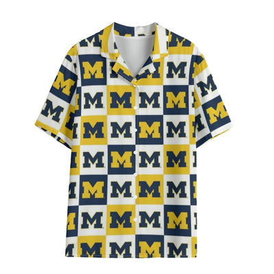 Michigan Wolverines Women's Hawaii Shirt | 120GSM White varsity sports apparel