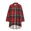 red black plaid women football fashion top