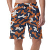 Chicago Football Camo Athletic Shorts for Men – Navy Orange Game Day Shorts – game day outfit, nfl fan apparel, image 1.0