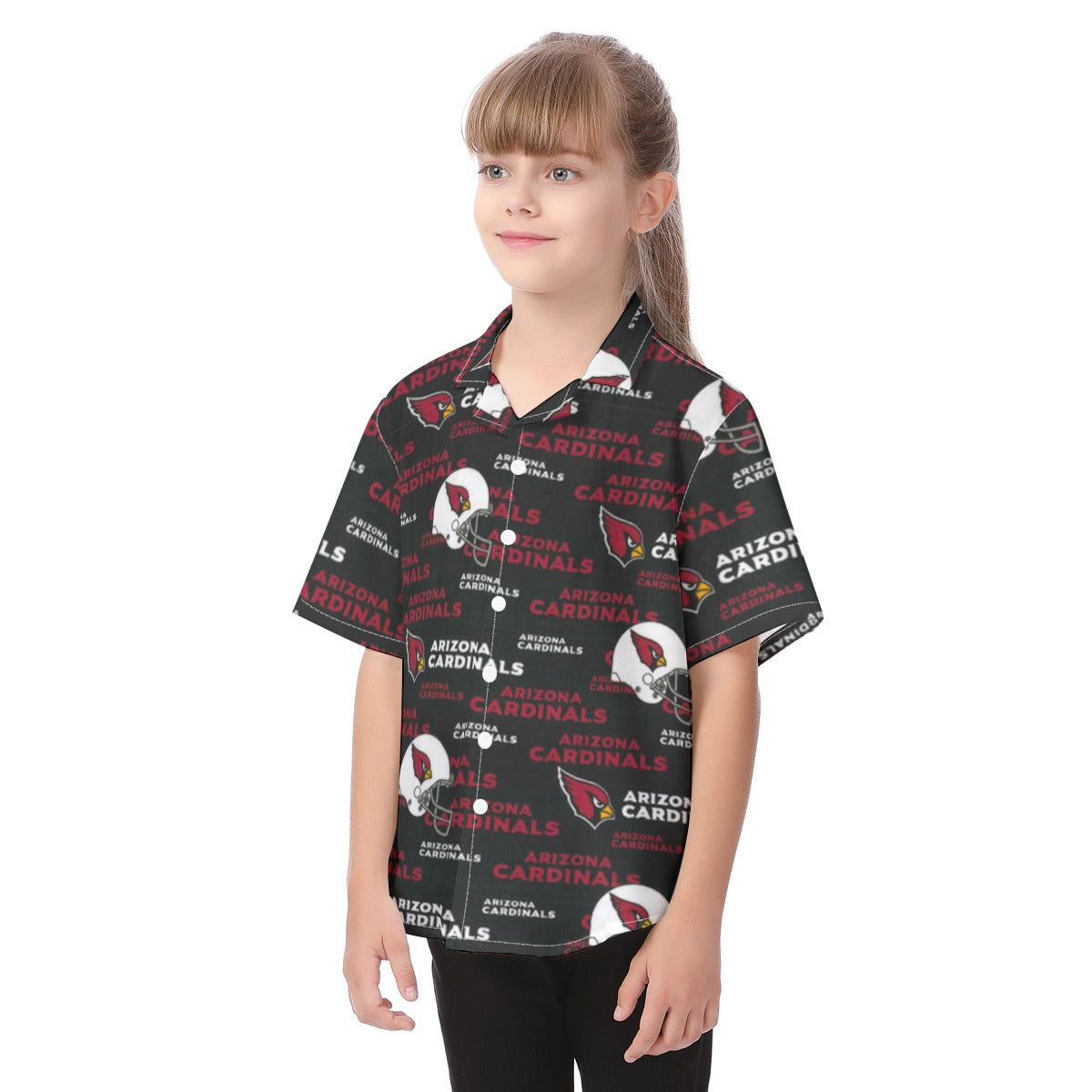 arizona-cardinals-kids-hawaiian-vacation-shirt red white football outfit fabric close-up