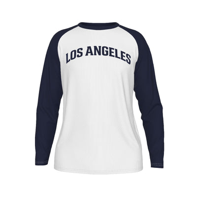 Los Angeles Long Sleeve Raglan Shirt – Classic Varsity College Style Tee – lightweight game day shirt, lightweight game day shirt, image 1.0