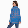 kansas jayhawks tartan plaid oversized button up women shirt women's comfort shirt with button|125gsm cotton women tartan plaid game day fashion