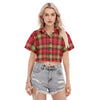 San Francisco Football Plaid Women's Cropped Shirt – football shirt, nfl fan apparel, image 1.0