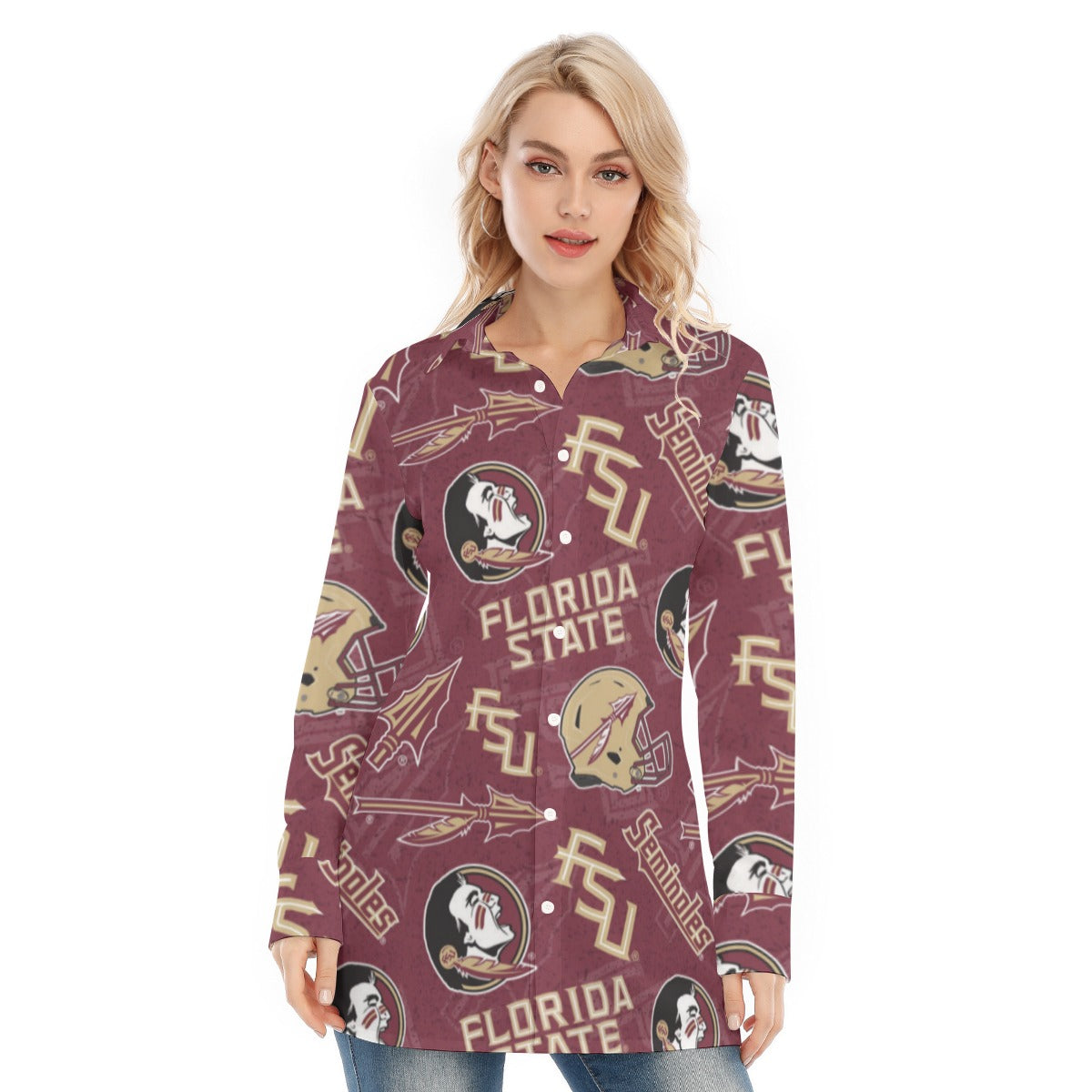 Florida State Seminoles Women's Long Shirt - ACC football apparel varsity sportswear product image 1.0