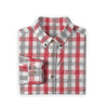 White Smoke Alabama Football Casual Lapel Shirt Men – Crimson Plaid Long Sleeve 125GSM Cotton