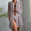 kansas jayhawks tartan plaid oversized button up women shirt indiana hoosiers tartan plaid oversized button up women shirt women's long sleeve shirt dress women tartan plaid game day fashion