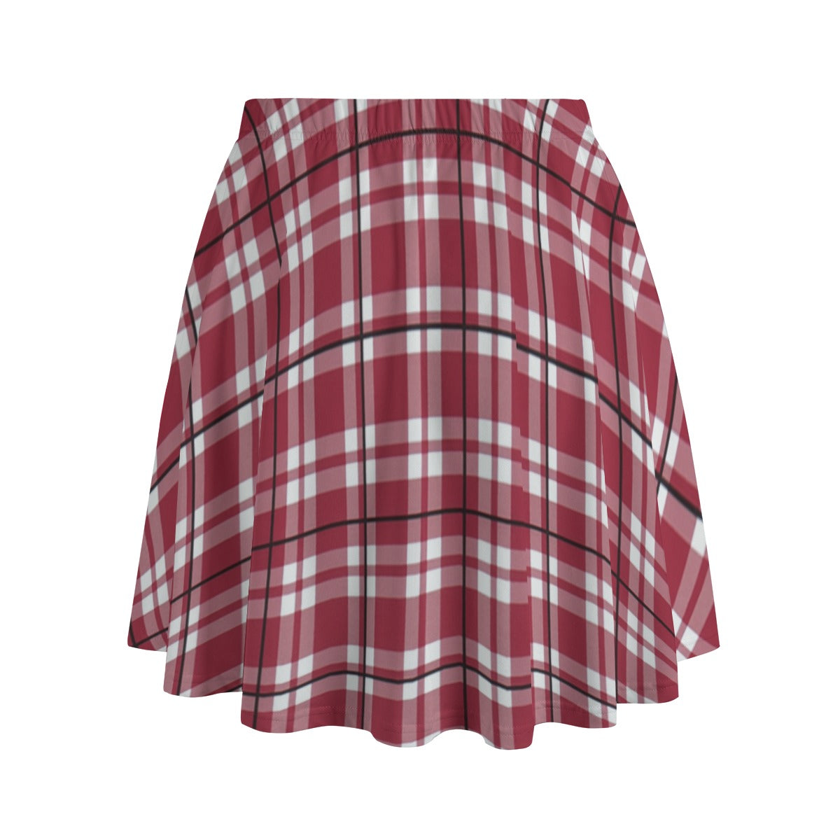 Alabama Crimson Tide Tartan Plaid Crimson White Women's Bazyrey Skirts With pocket