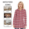 White Smoke Alabama State Tartan Plaid Women Long Shirt – Southern College Style Button Up