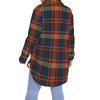 Auburn Tigers Tartan Plaid Navy Orange Women's Shirt With Long Sleeve(Plus Size)