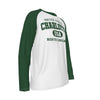 Lavender Charlotte USA Long Sleeve Shirt – Green White Varsity North Carolina Raglan