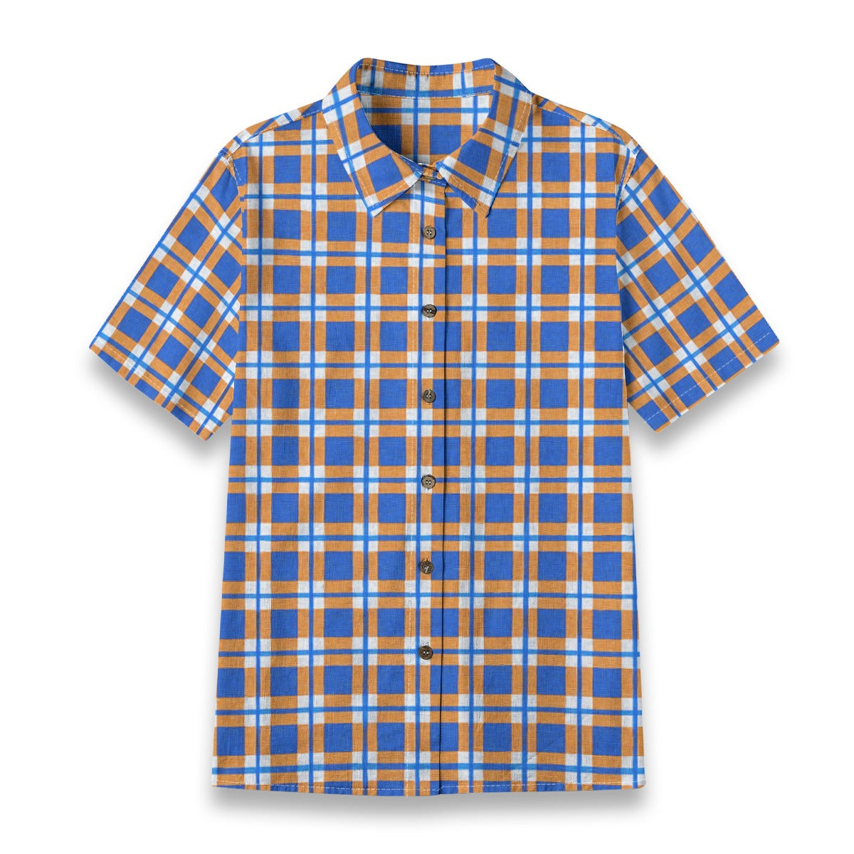 florida gators tartan plaid blue orange women's shirt | 125gsm cotton women tartan plaid game day shirt