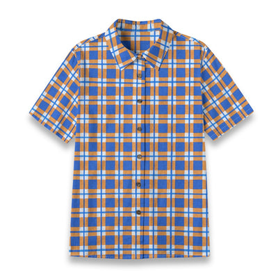 florida gators tartan plaid blue orange women's shirt | 125gsm cotton women tartan plaid game day shirt
