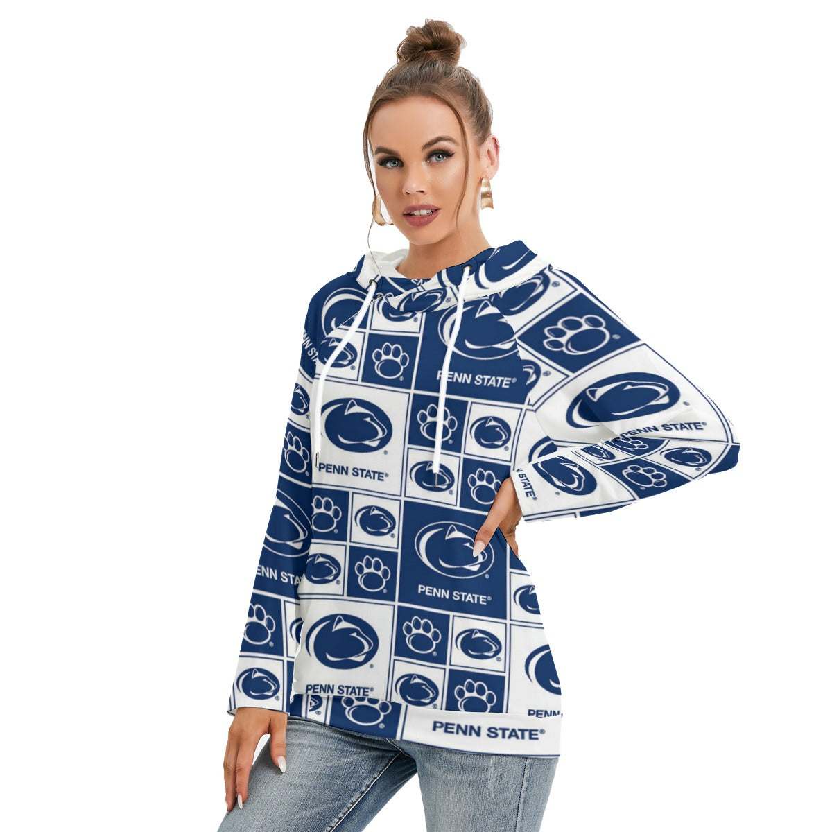 Penn State - Nittany Lions Women's Hoodie With Double Hood White varsity sports apparel