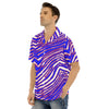 White Smoke Buffalo football Man's Short Sleeves Shirt – Red Blue White Zebra Game Day Style
