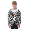 Las Vegas Football Zebra Kid's Heavy Fleece Zip Up Hoodie – Black and White Game Day Streetwear – lightweight game day shirt, football shirt, image 1.0