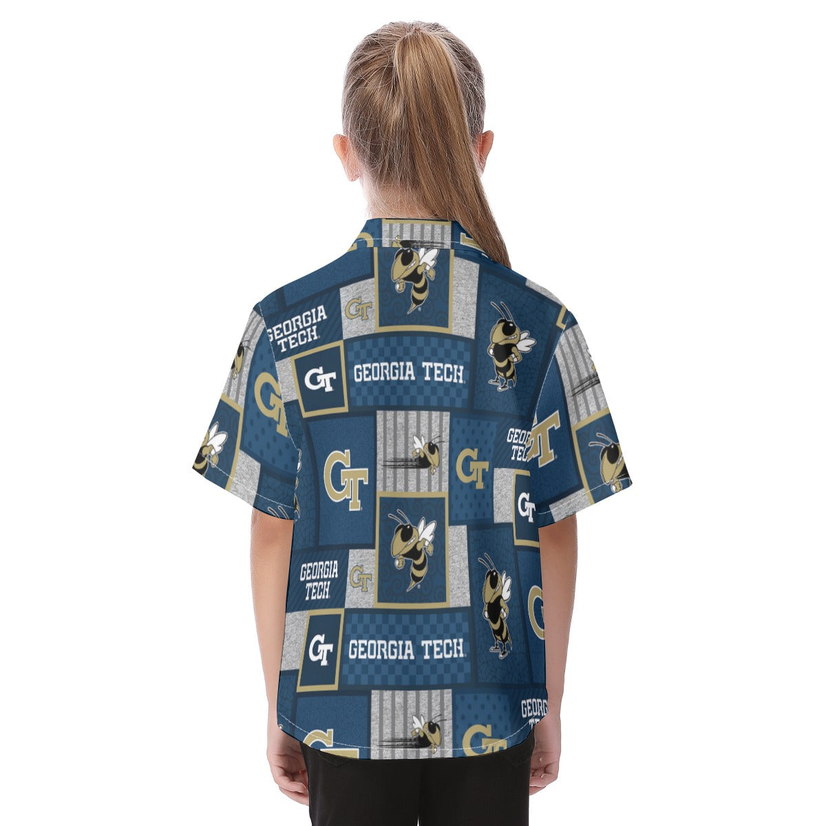 Georgia Tech Yellow Jackets Kid's Hawaiian Vacation Shirt varsity sportswear product image 3.0