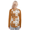 Texas at Austin - Longhorns Women's Raglan Sleeves U-Shaped Hem Long Sleeves Blouse White varsity sports apparel