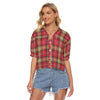 San Francisco Football Plaid Women’s Casual Button Shirt – Game Day Streetwear Top – game day outfit, fan gear, image 1.0