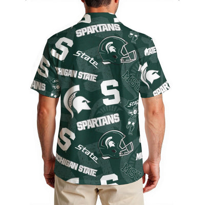 Michigan State Spartans Men's Hawaiian Shirt|150GSM - Big Ten football apparel varsity sportswear product image 2.0