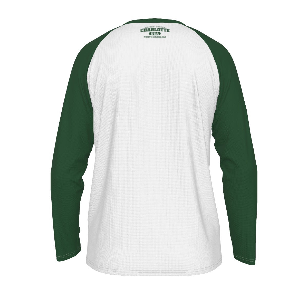 Lavender Charlotte USA Long Sleeve Shirt – Green White Varsity North Carolina Raglan