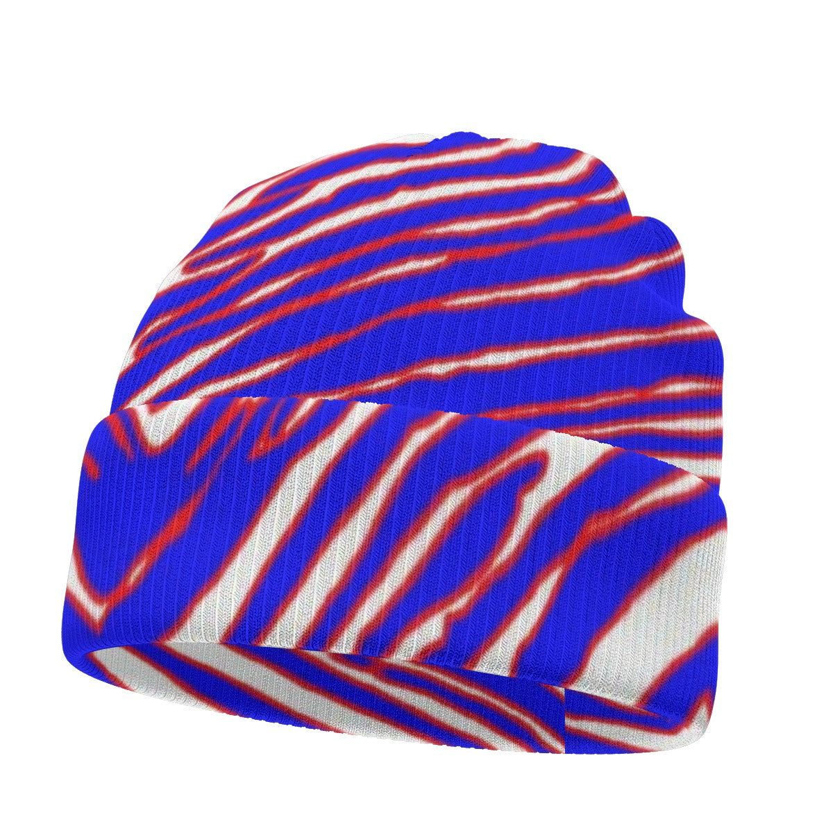 Buffalo football Knitted Hat – Red Blue White Zebra Game Day Style