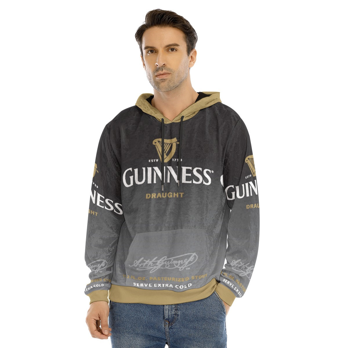 Vintage Irish Stout Beer Hoodie – Dark Pub Style 90s Streetwear Sweatshirt