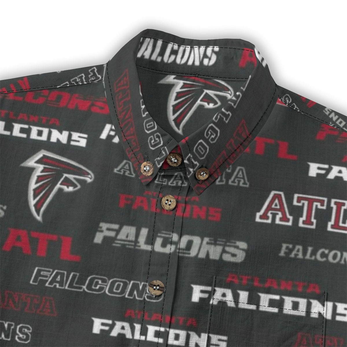 atlanta-falcons-childrens-shirt-with-pocket-125gsm-cotton red black football outfit fabric close-up