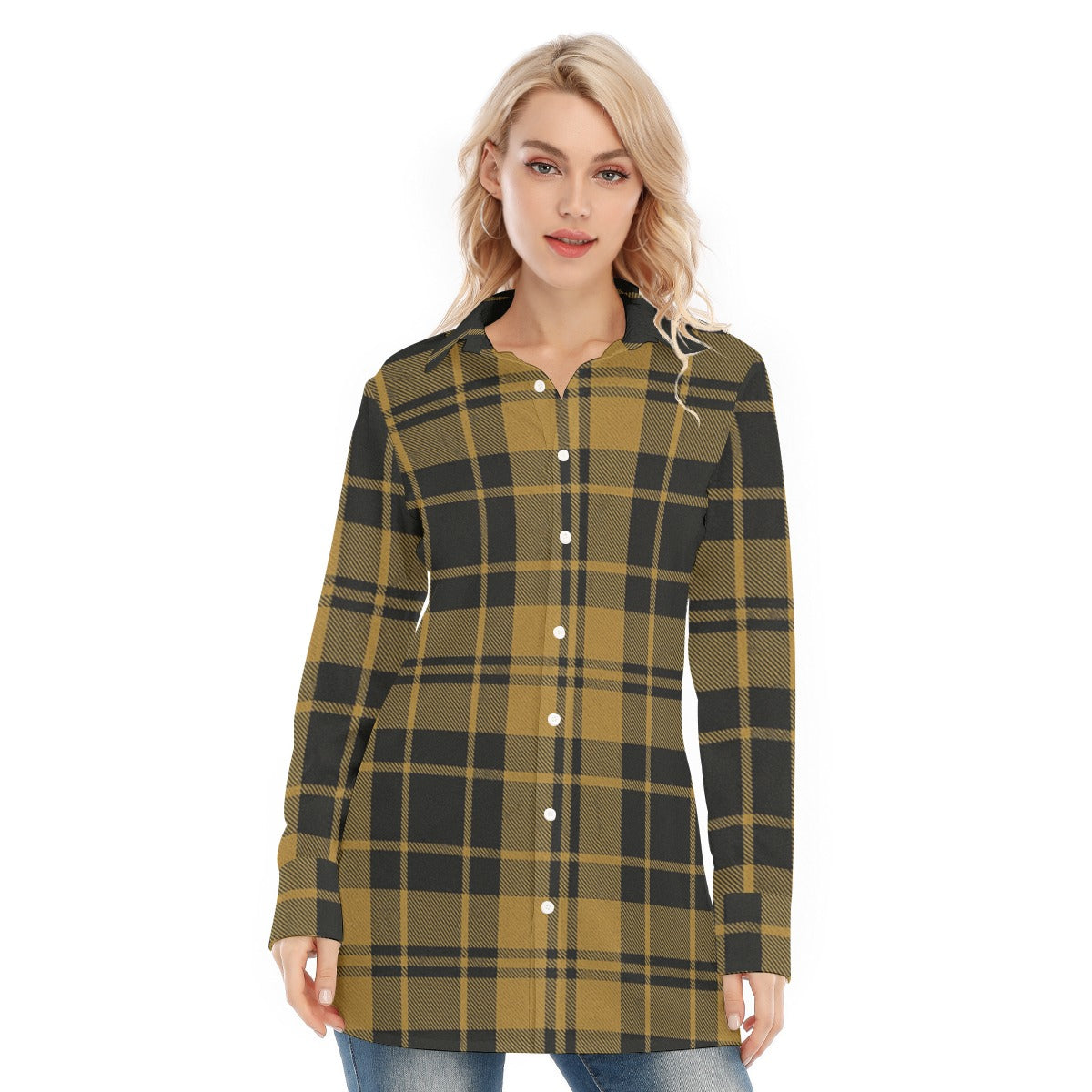 colorado buffaloes tartan plaid black gold  women tartan plaid game day shirt