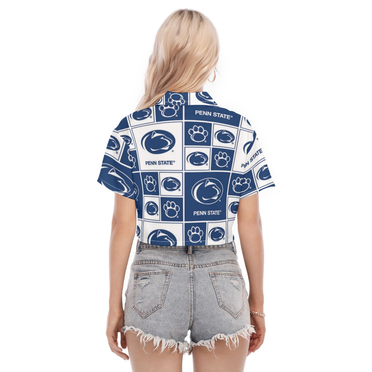 Penn State Nittany Lions Women's Cropped Shirt White varsity sports apparel