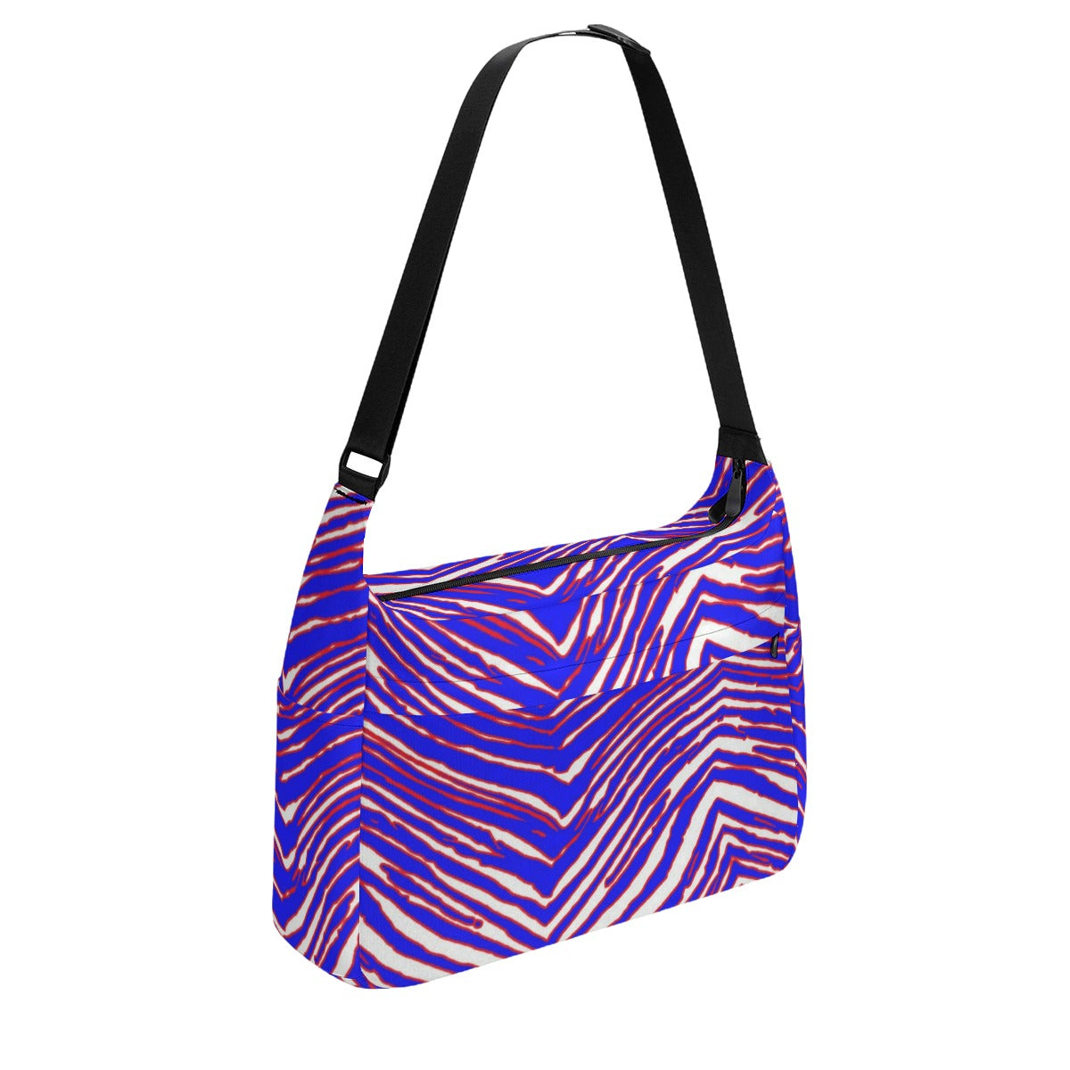 White Smoke Messenger Bag – Red Blue White Zebra Game Day Style