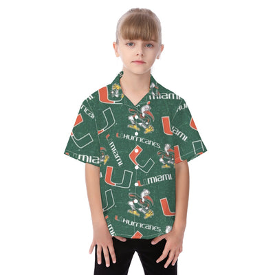 Miami Hurricanes Kid's Hawaiian Vacation Shirt - ACC football apparel varsity sportswear product image 1.0