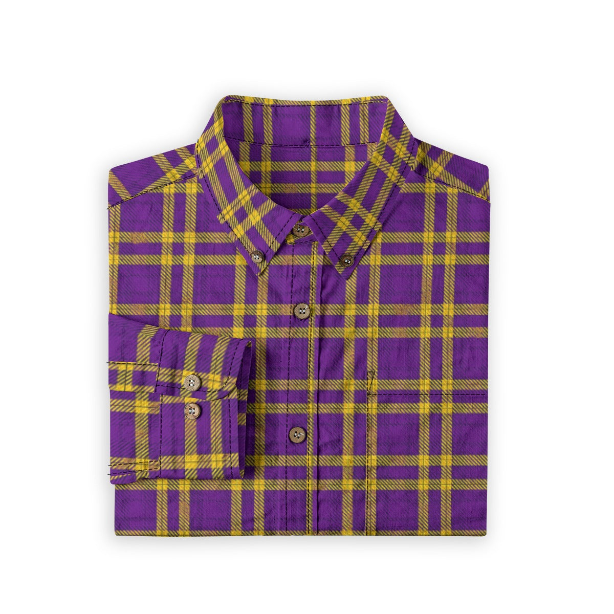 White Smoke Louisiana State University  Men's Casual Lapel Long Sleeve Shirt|125GSM Cotton