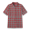 louisville cardinals tartan plaid oversized button up women shirt women's shirt | 125gsm cotton women tartan plaid game day fashion