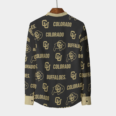 Colorado Buffaloes Stand Collar Shirt With Long Sleeve|110GSM Imitation Flax varsity sportswear product image 2.0