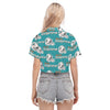 miami-dolphins-womens-cropped-shirt aqua orange football outfit side view