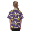 minnesota-vikings-kids-hawaiian-vacation-shirt purple gold football outfit side view