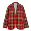 San Francisco Football Plaid Blazer – Red and Gold Flat Lapel Casual Game Day Jacket – breathable comfort wear, casual fan outfit, image 1.0